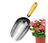 Pelle de Sol | Cuillère à Farine Ergonomique en Acier Inoxydable avec Manche en Bois, Pelles de Jardin à Main, Outil de Jardin Multifonction pour en Pot Maison