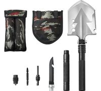 Pelle de survie 8 en 1 - Pelle de camping pliable - Pelle multifonctionnelle portable pour les aventures en plein air
