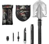 Pelle de survie 8 en 1 Pelle de camping Pliable Portable Multifonctionnelle