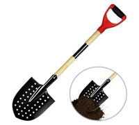 Pelle de tamisage pour creuser un tamis à sable en métal robuste, outil de jardin, pelle ronde de 111,8 cm pour s'amuser à la plage, poulailler, poulailler, écurie de chèvre de ferme et nettoyage des