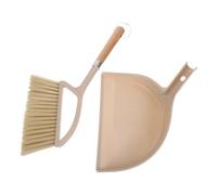 Pelle et Balayette à Main en Bois pour Table et Petits Espaces | Format Compact Beige, Poignée Confortable, Nettoyage des Interstices, Usage Bureau et Maison