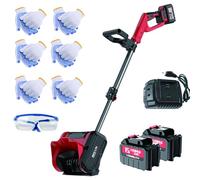 Pelle Et Souffleuse À Neige Électrique sans Fil, Déneigeur Portatif 1200W avec 2 Batteries Et 6 Gants, Manche Télescopique 123-135cm, Lance-Neige 6m pour Patio, Ferme Et Utilisation Extérieure
