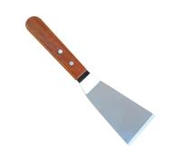 Pelle Frite Mini en Acier Inoxydable Manche Bois, pour Barbecue | Spatule à Crêpes, Omelettes et Teppanyaki, Aide la Cuisine, Finition Argentée
