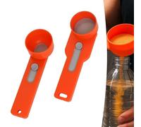 Pelle multifonction avec entonnoir intégré, cuillère coulissante multifonctionnelle, pelle à poudre sans désordre pour bouteilles étroites, distribution facile de diverses poudres (orange)