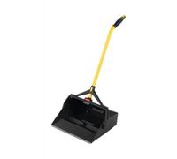 Pelle noir Lobby Pro® pour débris liquides et solides, large avec parois moulées, équipée de roulettes à l'arrière