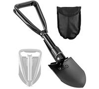Pelle Pliable 47 cm en Acier au Carbone, Pelle de Camping Multifonction Légère et Compacte, Pelle de Survie Portable pour Randonnée, Bivouac, Voiture, Urgence, Jardin
