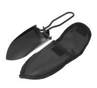 Pelle Pliante D'extérieur Portative en Acier Inoxydable Noir | Paquet de Rangement Inclus, Usage Jardinage et Camping, Finition Polie sans Bavure, Format Compact