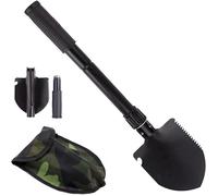 Pelle Pliante Multifonctionnelle 4 En 1, Mini Pelle Pliante Noire, Camping Multifonction
