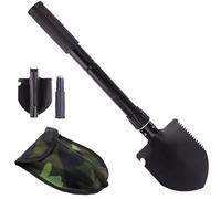 Pelle Pliante Multifonctionnelle 4 En 1, Mini Pelle Pliante Noire, Camping Multifonction Mini Pelle, Pelle Pliante Petite, Pour Randonnée,Camping,Chasse,Jardinage,Pelletage De La Neige (Noir).