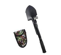 Pelle Pliante Portable Multi Outil Pelle en Acier Allié Robuste, 16,1 Pouces Pelle De Survie en Plein Air Camping Randonnée Excursion Sac À Dos Pelle À Neige Pelle De Secours De Voiture (Le Noir)