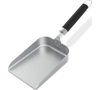 Weber 3400423 Pelle pour planchas en Acier Inoxydable avec Bord Haut et poignée Ergonomique Passe au Lave-Vaisselle Argenté/Noir