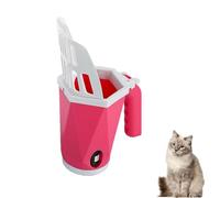 Pelle pratique pour chat avec récipient pour litière | Pelle de qualité supérieure avec récipient de collecte intégré | Robuste, facile à nettoyer et passe au lave-vaisselle (rouge)