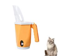Pelle pratique pour chat avec récipient pour litière | Pelle de qualité supérieure avec récipient de collecte intégré | Robuste, facile à nettoyer et passe au lave-vaisselle (jaune)
