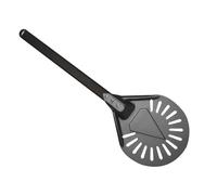 Pelle ronde perforée pour pizza - Spatule professionnelle en aluminium | Outil à longue poignée pour tourner | Pelle pivotante avec poignée robuste en métal