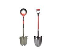 - Pelle ronde RootSlayer + pelle à rebords RootSlayer - Outils de jardin multifonctions - Idéal pour tous types de sols - Polyvalents et légers