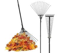 Pelle & Sol Râteau à Feuilles Télescopique 38-160 cm - Râteau Jardin Métal Léger 25 Dents - Balai Extérieur Réglable pour Ramasse Feuilles Mortes et Débris - Entretien Pelouse et Gazon