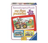 Puzzle 3 x 6 pièces Mes premiers puzzles Excavateur, Tracteur et Camion Ravensburger Multicolore G