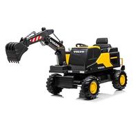 Pelle Volvo 12 pour enfants, jaune, entièrement électrique pour fonctionner, RC Parental