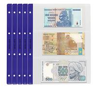 PELLER'S 10 Feuilles de Collection, 3 Pochettes 219mm X 100mm pour Billets de Banque et Chèques. Recharge pour Modèle XL