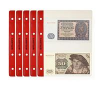 PELLER'S 10 Feuilles pour 20 Billets de Banque, pour Classeur M. 2 Poches 143mm x 80mm sur Chaque Feuille