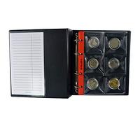 PELLER'S- Album de Collection M, 60 Pochettes pour Monnaies ou jetons jusqu'à 55 mm de diamètre. 10 Feuilles et intercalaires, AM60B, Noir