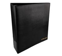 PELLER'S Album de collection taille L pour pièces de monnaie, billets de banque, capsules, mécanisme stable, 4 anneaux, étui noir pour un rangement individuel, solution de rangement de qualité