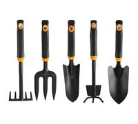 Pelles de jardin - Ensemble d'outils de jardin | Truelle de transplantation et râteau à main avec poignée ergonomique antidérapante | 5 pièces pour la culture, la transplantation de légumes, le balcon