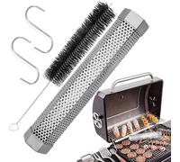 Pellet - Stainless Steel Cold Hot 2 Hooks Portable Design, BBQ Wood Pellet Generator, Flavor Enhancer for Meat Cheese Nuts Fish | Home Yard Balcony Outdoor Use