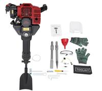 Pelleteuse à essence 3 en 1 52 CC - 1900 W - Moteur 2 temps - Excavatrice d'arbre de jardin avec pelle - Hachette pointue - Ciseau plat pour plantation d'arbres - Démarrage manuel - Refroidissement