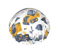 Pelleteuse Aquarelle Jaune Et Bleue Bonnet De Douche Pour Femme Double Couche Bonnet De Douche Imperméable Charlotte Cheveux Pour Spa Salon Voyage