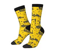 Pelleteuse Et Tracteur De Dessin Animé Femme Homme Chaussette De Course Durabilité Chaussettes De Tennis Respirant Chaussette De Travail Pour Voyager Intérieur Sport