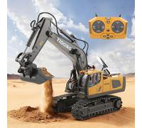 Pelleteuse télécommandée avec télécommande avec lumière et son pour garçons de 3 à 12, 2,4 GHz, en métal, avec pelle en alliage et rotation à 680°, cadeau d'anniversaire, de Noël