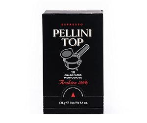 Pellini Café Top 100% Arabica, 108 Cafés en Dosettes Compostables ESE à l'Arôme Intense et Enveloppant et à la Torréfaction Délicate, 6 Paquets de 18 Dosettes