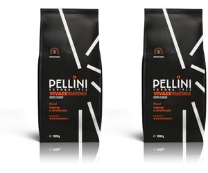 Pellini N.82 Vivace, Café en Grains pour Espresso 1 kg, Mélange Classique Arabica et Robusta au Goût Intense et Équilibré, Café en Grains à Torréfaction Moyenne (Lot de 2)