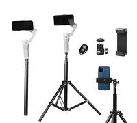 PellKing Perche à Selfie réglable 2 en 1 pour trépied de 150 cm avec Clip de téléphone pour DJI OM4/Osmo Mobile 3 2/Feiyu Zhiyun et Autres Accessoires stabilisateurs portatifs