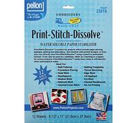 Pellon Stabilisateur de Papier à Broder pour Impression, Couture, dissoudre, 8,5 x 27,9 cm, 12/Paquet, Blanc, 8,5 x 11 Pouces