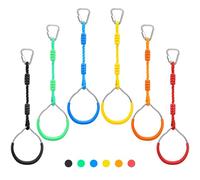 PELLOR Lot de 6 Parcours Obstacles Ninja Kit Trapèze Balncoire Enfant Obstacles à Suspendre Extérieur pour Portique Toboggan Outdoor