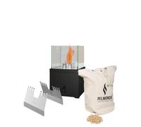 Pelmondo® Q-Style - Brasero d'extérieur compact et sans fumée - Fonctionne avec granulés de bois - Idéal pour balcon et terrasse - Fabriqué en Autriche