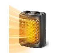 PELONIS Mini Fan Heater 2000W avec deux niveaux de chaleur Chauffage électrique en céramique pour la salle de bain Contrôle de la température Chauffage de bureau, Noir