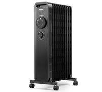 PELONIS Radiateur rempli d'huile avec thermostat réglable, radiateur électrique avec 3 niveaux de chaleur, thermostat réglable, protection anti-basculement et anti-surchauffe, économe en énergie, 2,3