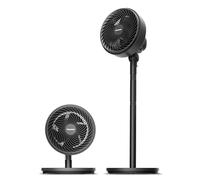 PELONIS Ventilateur sur pied, 7 pouces, oscillation, 24,5 pieds/s, 3 vitesses, hauteur réglable (ventilateur de table/sur pied), oscillation 75 ° + 90 °, ventilateur