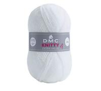 DMC Garn Fil à tricoter Knitty 4 100% acrylique 50 g 140 m lavable en machine K961 Blanc