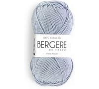 Bergère de France - 100% COTON BIO pelote de laine à tricoter et crochet (50g) - 100% Coton biologique - 3 mm - Fabrication Française - Fil rond pour l’été - Gris (Grisou)