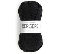 Bergère de France – Pelote 100% coton bio 50 g Fil rond 3 mm Fabrication française Noir