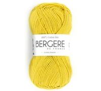 Bergère de France – Pelote 100% coton bio 50g fil rond été 3 mm Fabrication française Jaune (Safran)