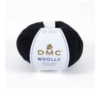 DMC Garn Pelote de laine Woolly – 100% Laine mérinos, douceur pour peaux sensibles, 50 g – Noir 002