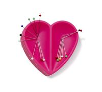 Pelote aimantée cœur Prym Love - Fuchsia à pois blancs