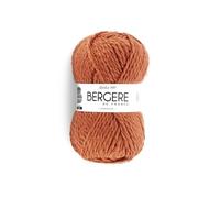 BERGÈRE DE FRANCE - Pelote ALASKA 100 - Fil Laine à tricoter, 50% de laine peignée - Gros fil rond infeutrable 6 mm - Fabrication française - Couleur orange, CUIVRE