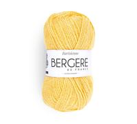 BERGÈRE DE FRANCE - Pelote de laine BARISIENNE (50g) - Made in France - Fil à tricoter 100% Acrylique Certifié Oeko-Tex - Aiguille ou crochet 4mm - Jaune (BEURRE)