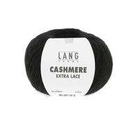 Pelote Cashmere Extra Lace Exceptionnelle À Tricoter - 25gr- Lang Yarns : Une Laine D'exception, Douce Et Luxueuse. Color : 0004 Noir Noir